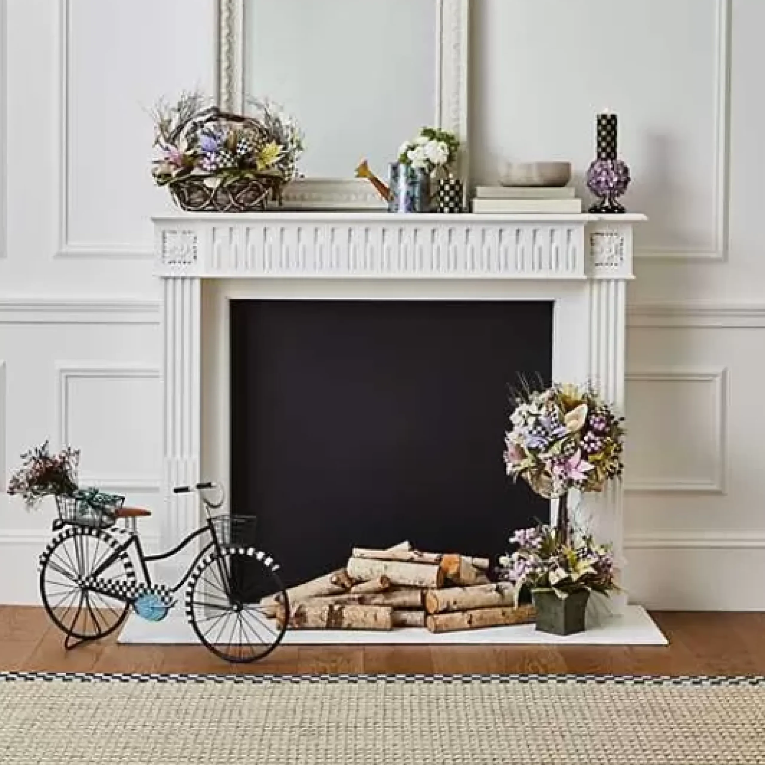 MacKenzie-Childs Check 6 Black Pillar Candle< Candles & Fragrances|Table Accessories