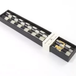 MacKenzie-Childs Check Black Ivory Dinner Candles, Set of 2< Candles & Fragrances|Table Accessories