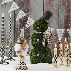 MacKenzie-Childs Check Black Ivory Dinner Candles, Set of 2< Candles & Fragrances|Table Accessories