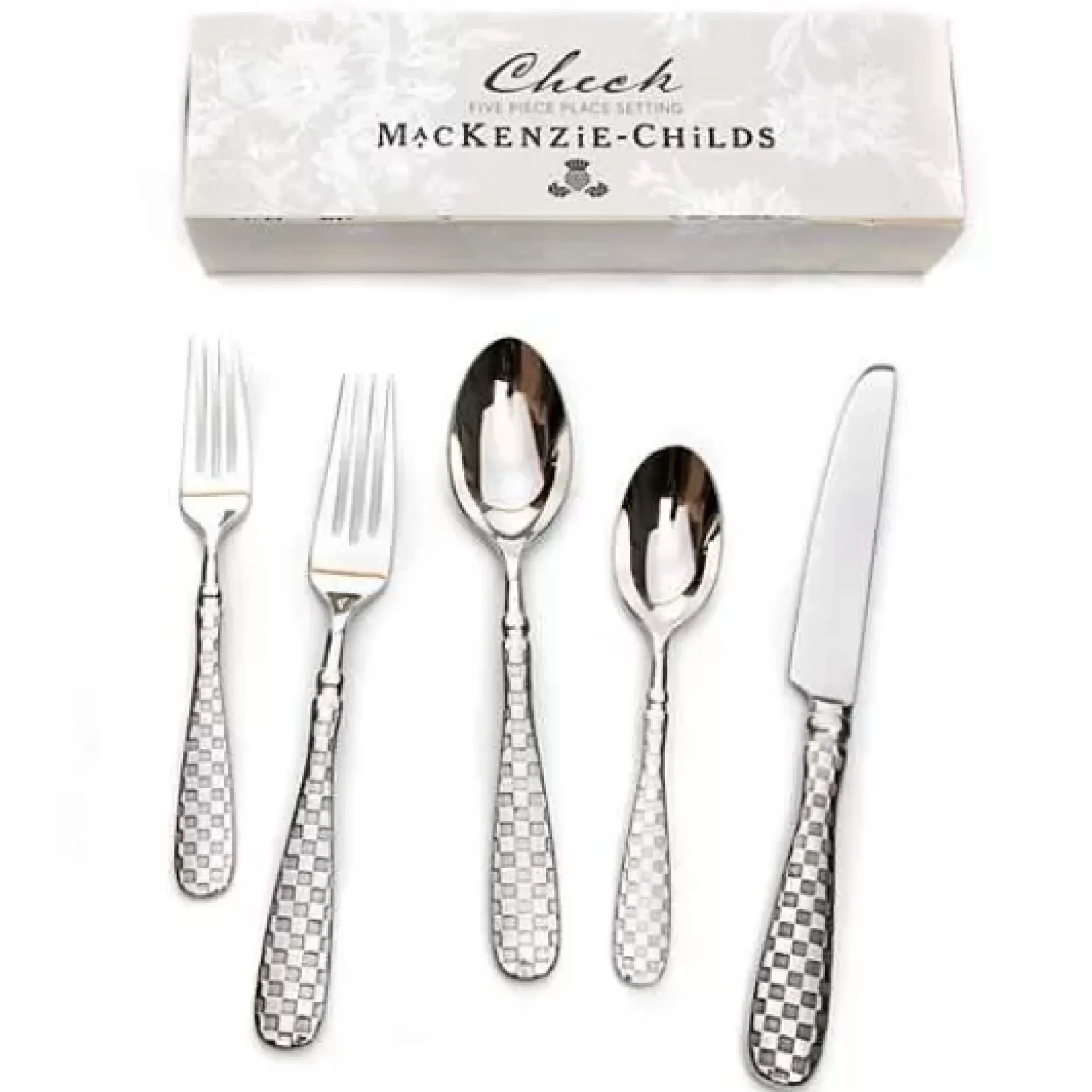 MacKenzie-Childs Check Flatware 5-Piece Place Setting< Fall Entertaining|Dinnerware & Flatware