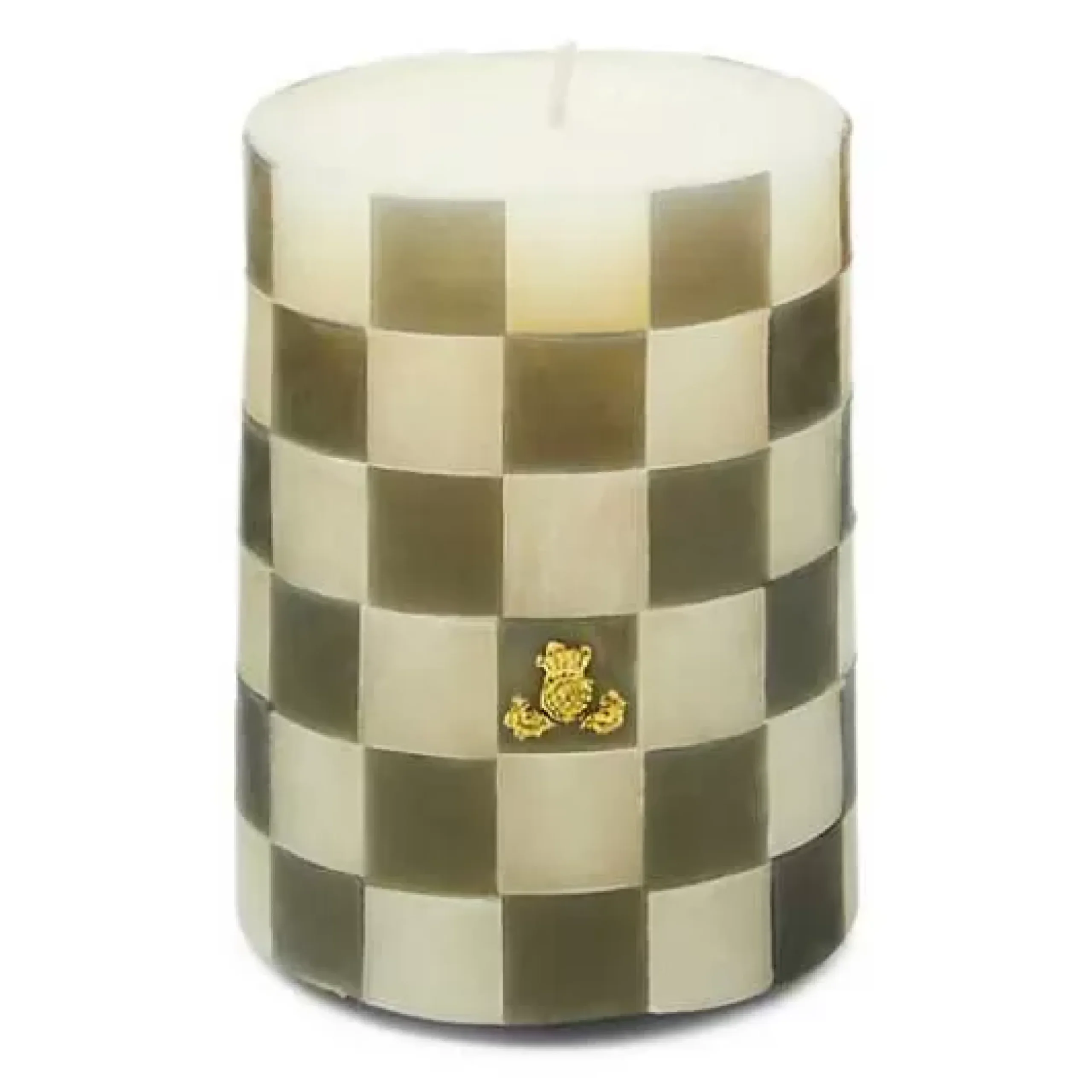 MacKenzie-Childs Check Grey 4 Pillar Candle< Candles & Fragrances|Room Accents