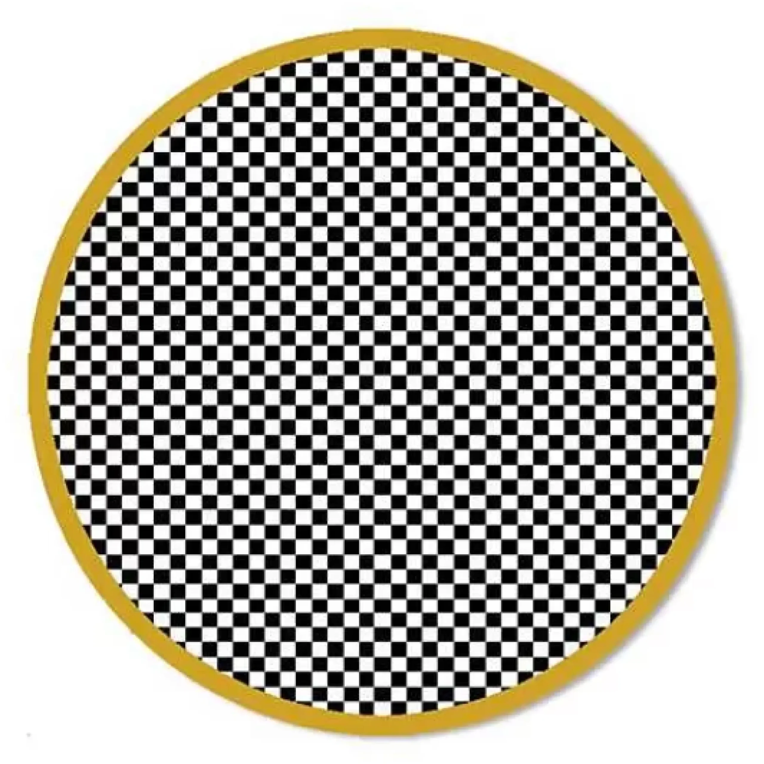 MacKenzie-Childs Check It Out Gold 6' Round Rug< Rugs