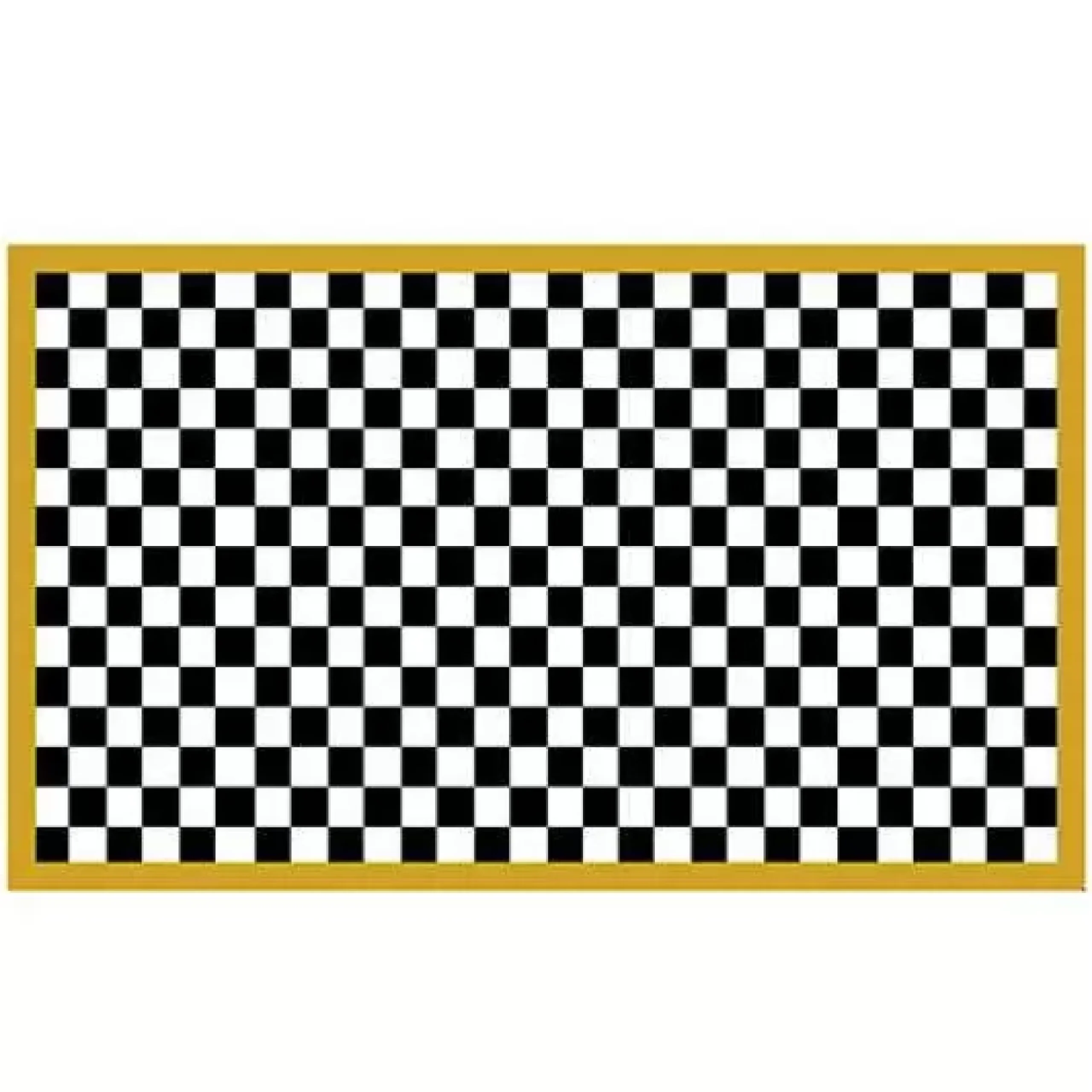 MacKenzie-Childs Check It Out Gold 2'3'' x 3' 9 Rug< Rugs