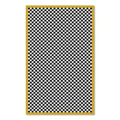 MacKenzie-Childs Check It Out Gold 5' x 8' Rug< Rugs