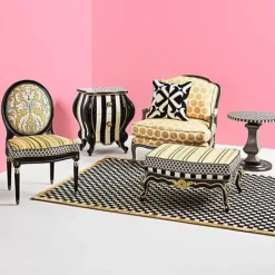MacKenzie-Childs Check It Out Gold 5' x 8' Rug< Rugs
