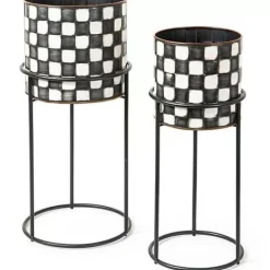 MacKenzie-Childs Check It Out Planters, Set of 2< Spring|Greenery & Florals