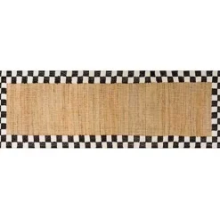 MacKenzie-Childs Check Jute 2'6 x 8' Runner< Rugs
