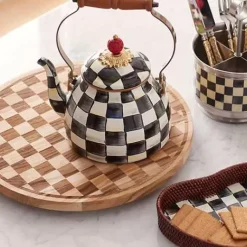 MacKenzie-Childs Check Lazy Susan< Bar Entertaining|Serveware