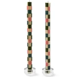 MacKenzie-Childs Check Pastel Dinner Candles, Set of 2< Candles & Fragrances|Table Accessories