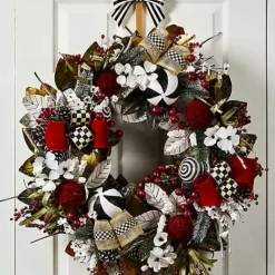 MacKenzie-Childs Checkmate Christmas Wreath< Holiday|Greenery & Florals