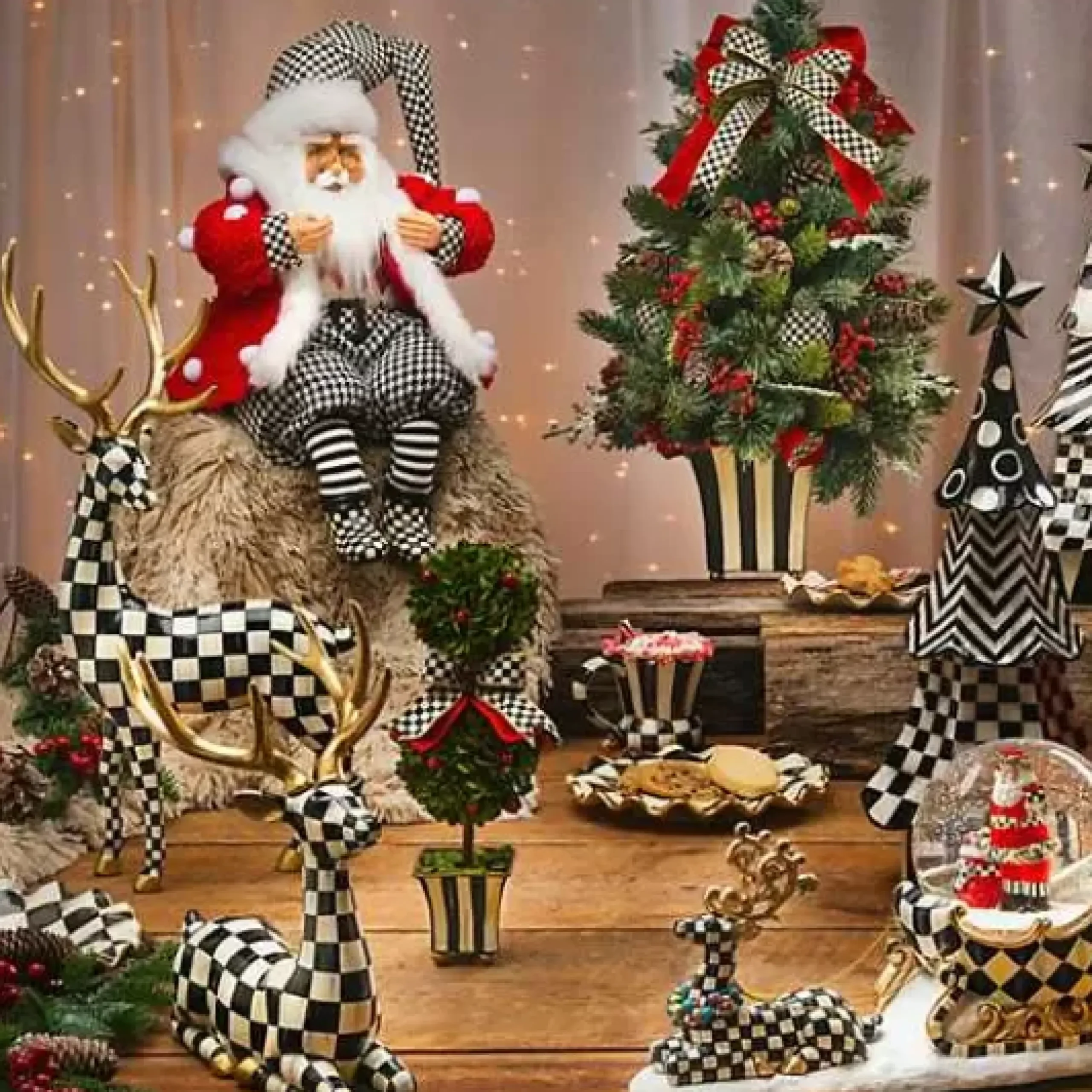 MacKenzie-Childs Checkmate Standing Deer< Holiday|Room Accents