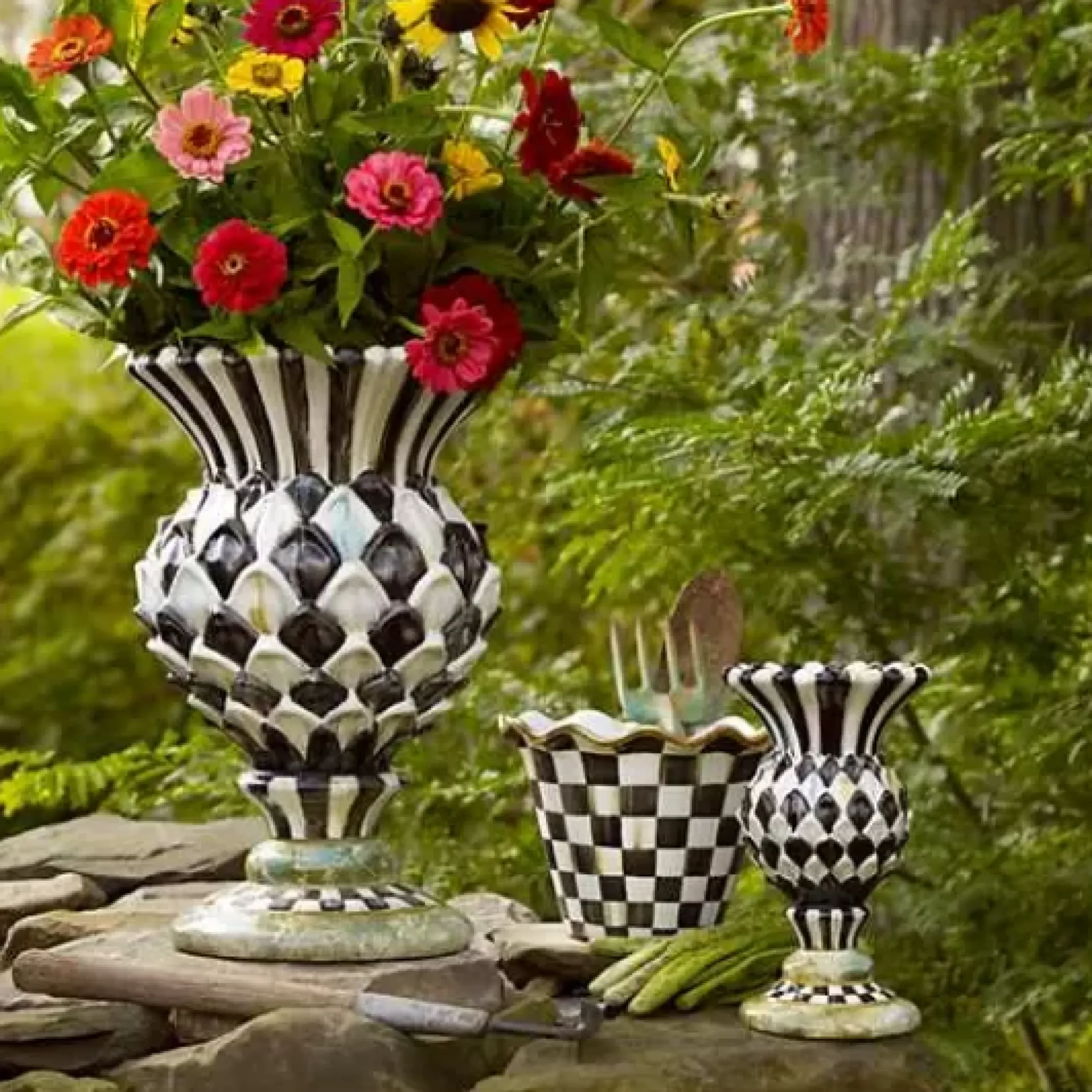 MacKenzie-Childs Cheltenham Ceramic Thistle Urn< Spring|The Fall Shop