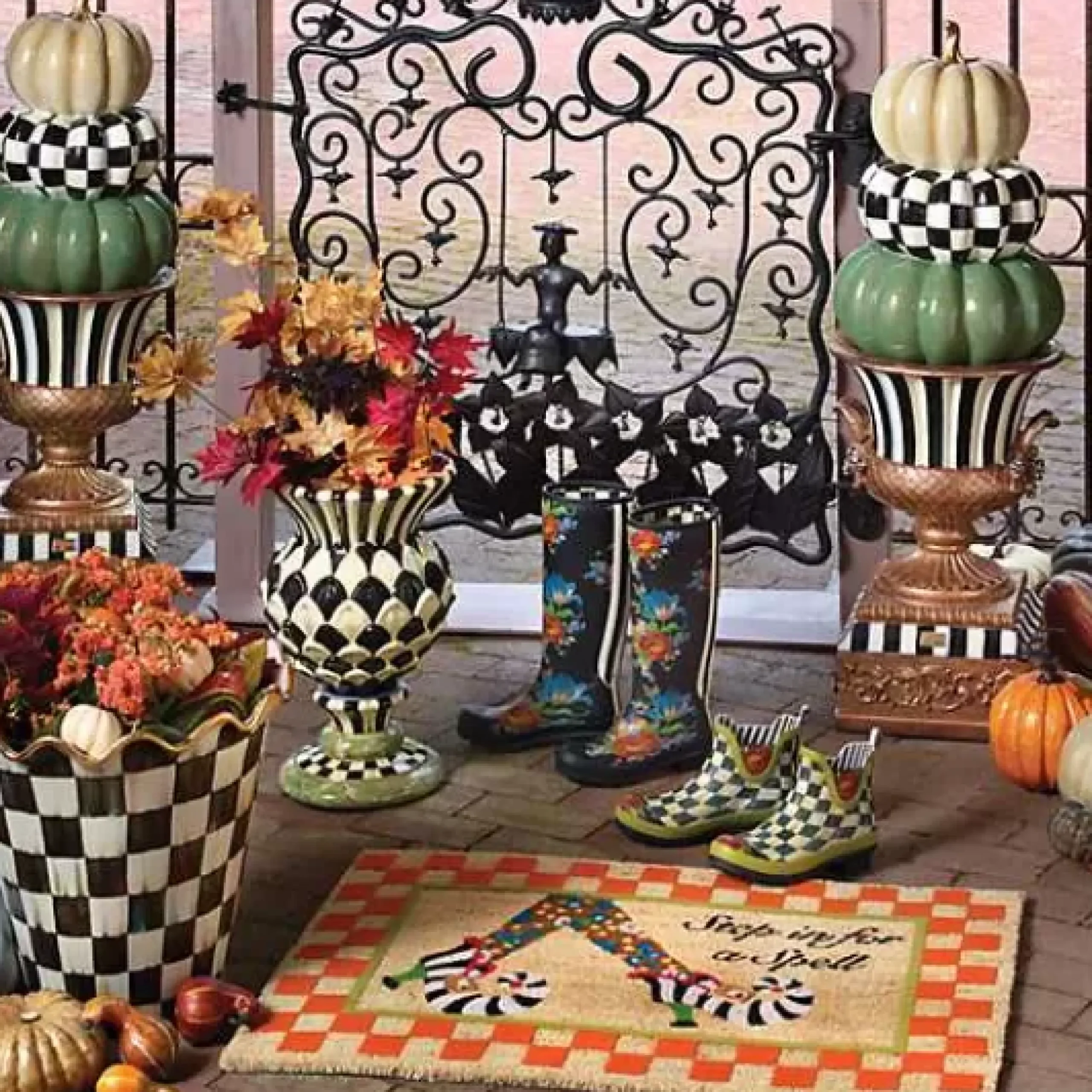MacKenzie-Childs Cheltenham Ceramic Thistle Urn< Spring|The Fall Shop