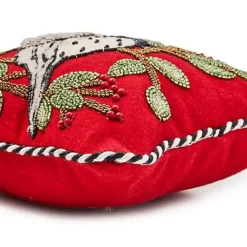 MacKenzie-Childs Chickadee Beaded Throw Pillow< Pillows, Throws, & Cushions