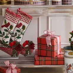 MacKenzie-Childs Christmas Cardinal Stocking< Holiday|Room Accents