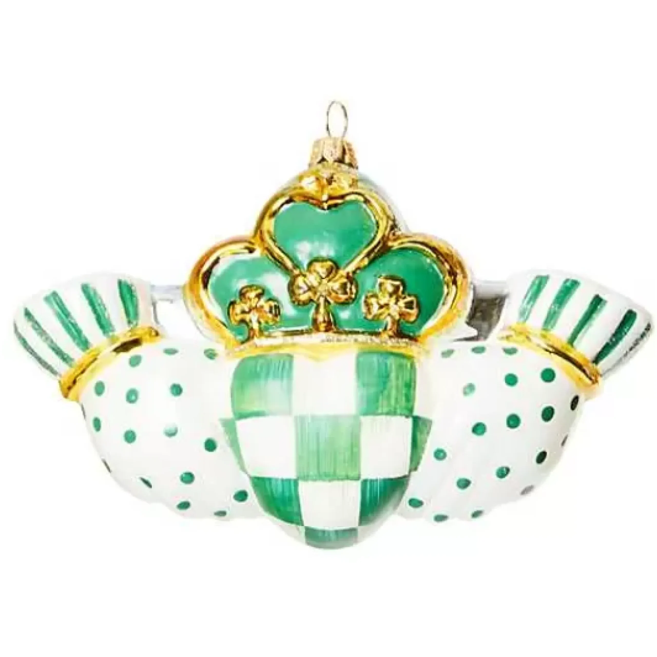 MacKenzie-Childs Claddagh Glass Ornament< Holiday