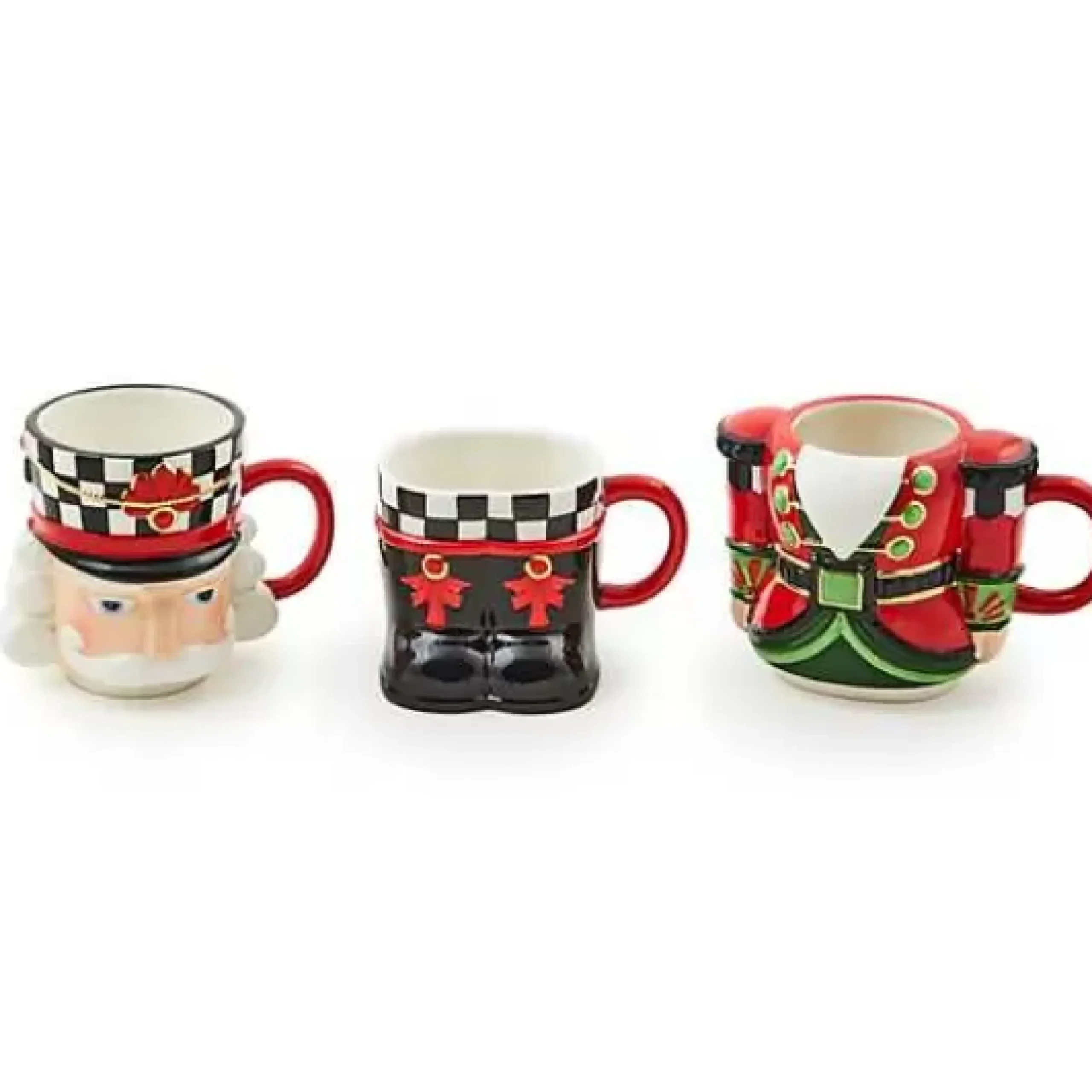 MacKenzie-Childs Classic Courtly Nutcracker Stacking Mugs, Set of 3< Drinkware