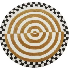 MacKenzie-Childs Concentric Circle Wheat 3' Round Rug< Rugs