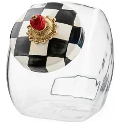 MacKenzie-Childs Cookie Jar with Courtly Check Lid< Kitchen Storage & Organization