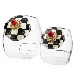 MacKenzie-Childs Cookie Jar with Courtly Check Lid< Kitchen Storage & Organization
