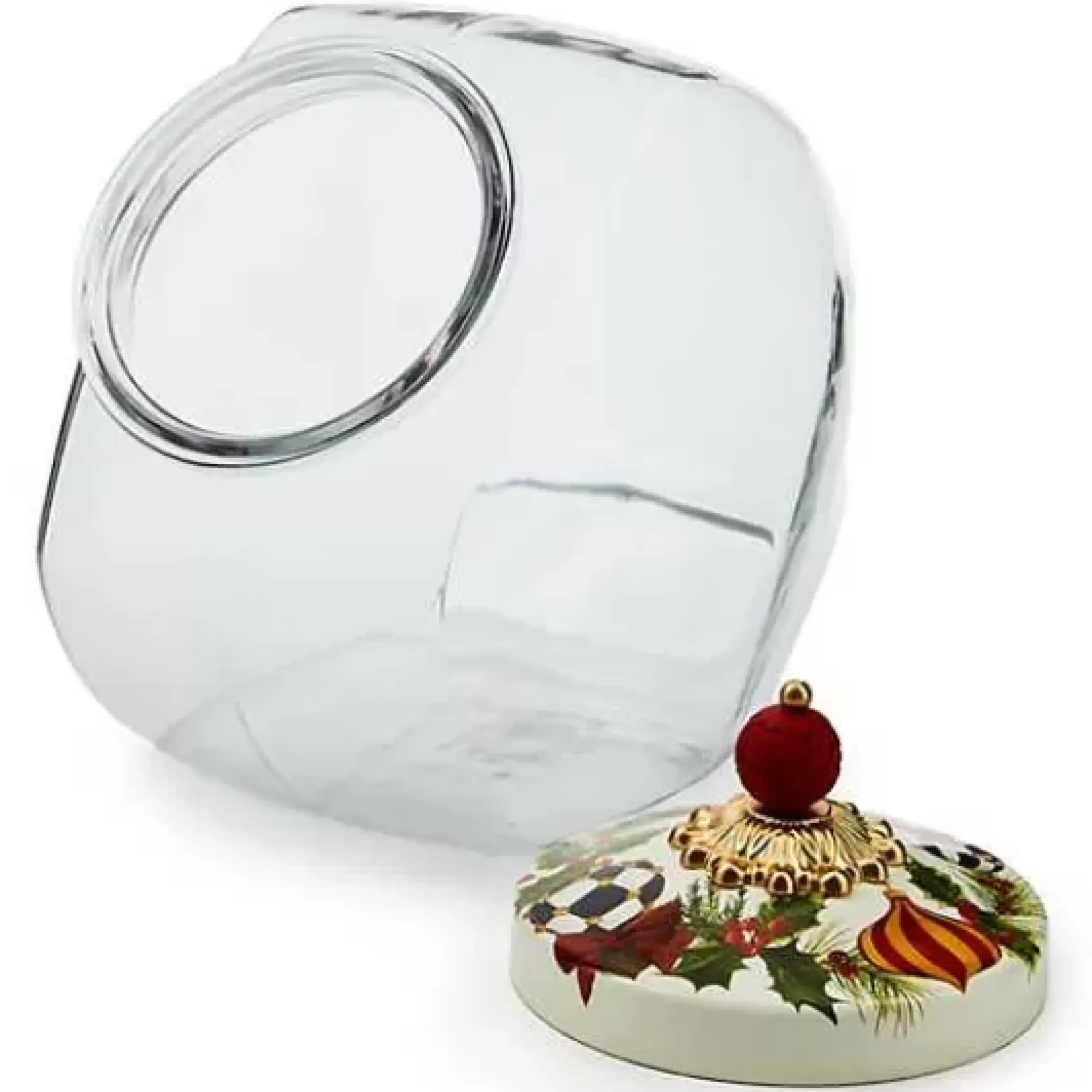 MacKenzie-Childs Cookie Jar with Deck the Halls Lid< Kitchen Storage & Organization