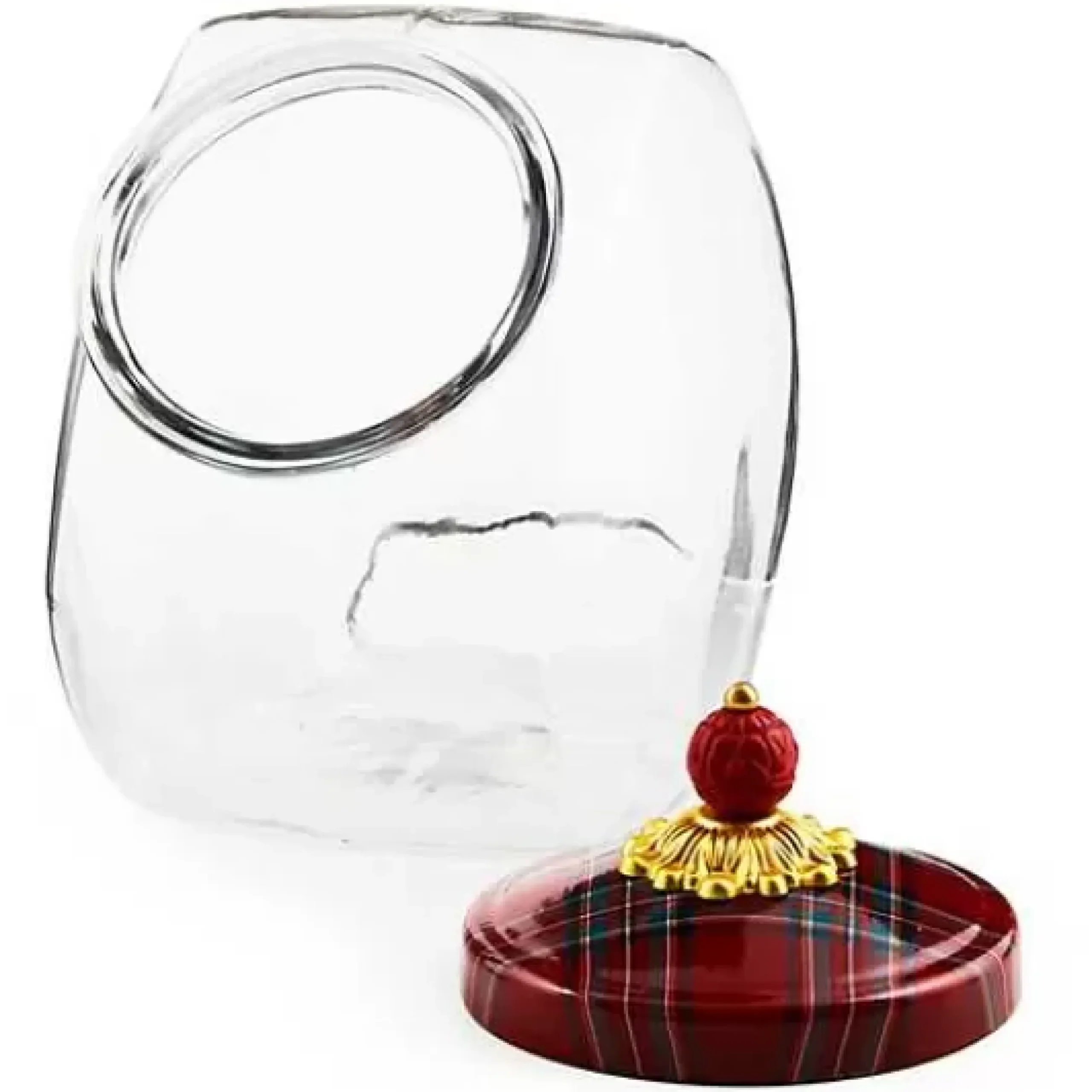 MacKenzie-Childs Cookie Jar with Red Tartan Lid< Kitchen Storage & Organization