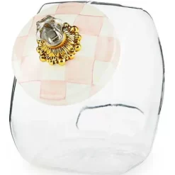 MacKenzie-Childs Cookie Jar with Rosy Check Lid< Spring|Kitchen Storage & Organization