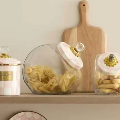 MacKenzie-Childs Cookie Jar with Rosy Check Lid< Spring|Kitchen Storage & Organization