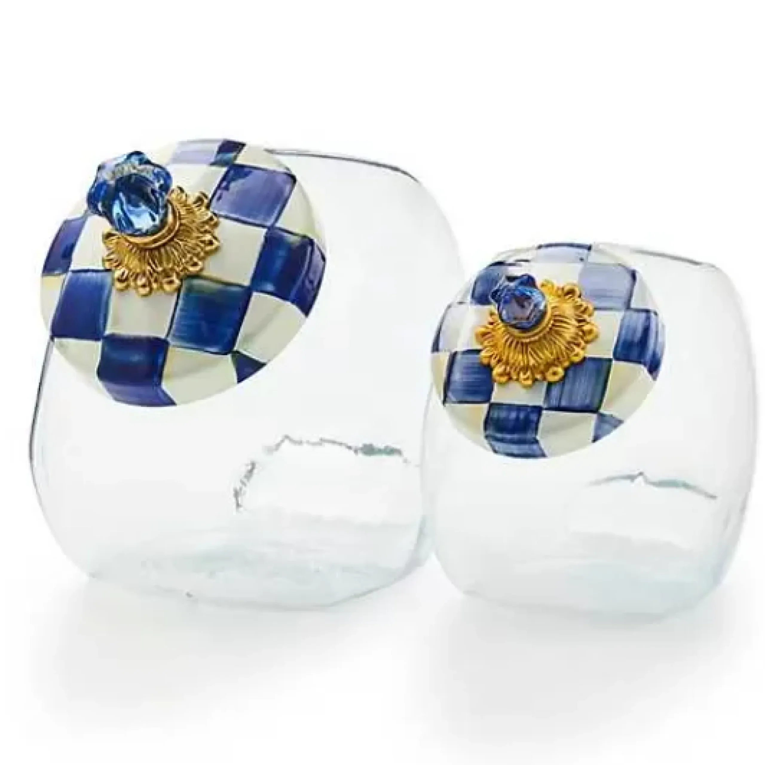 MacKenzie-Childs Cookie Jar with Royal Check Lid< Kitchen Storage & Organization