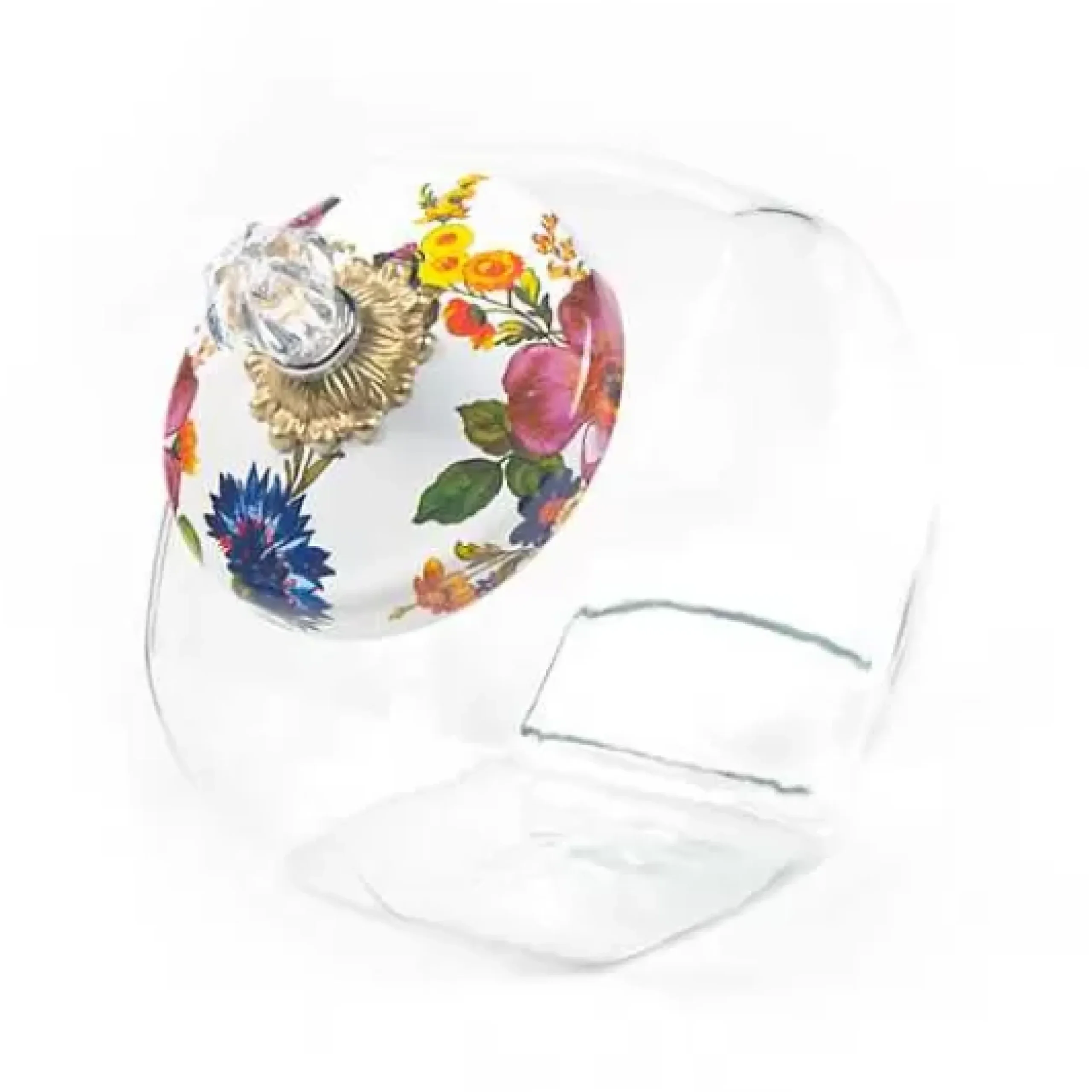 MacKenzie-Childs Cookie Jar with White Flower Market Lid< Kitchen Storage & Organization