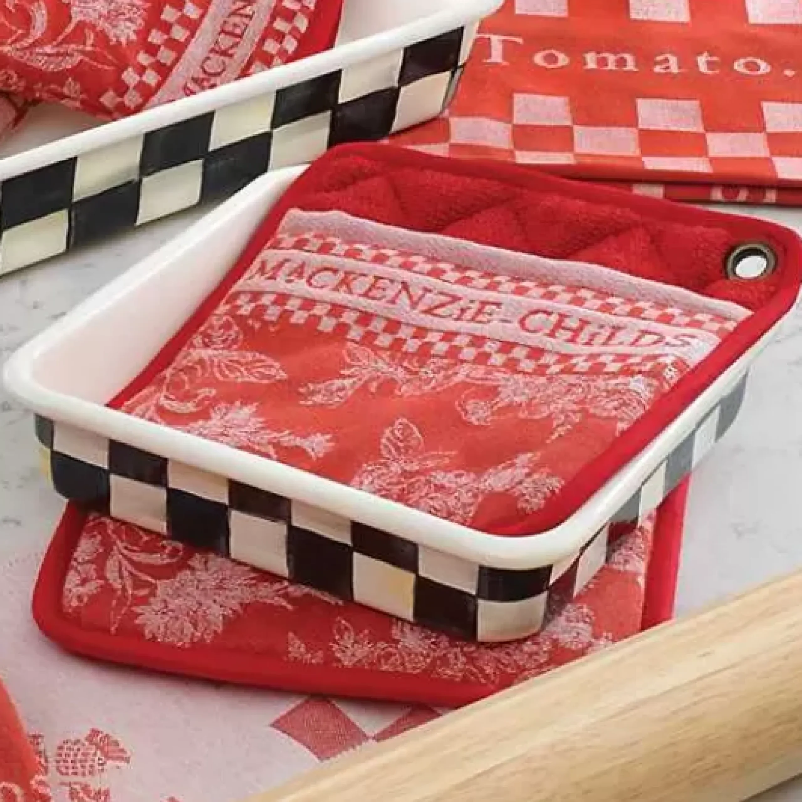 MacKenzie-Childs Courtly Check 8 Baking Pan< Cookware & Bakeware