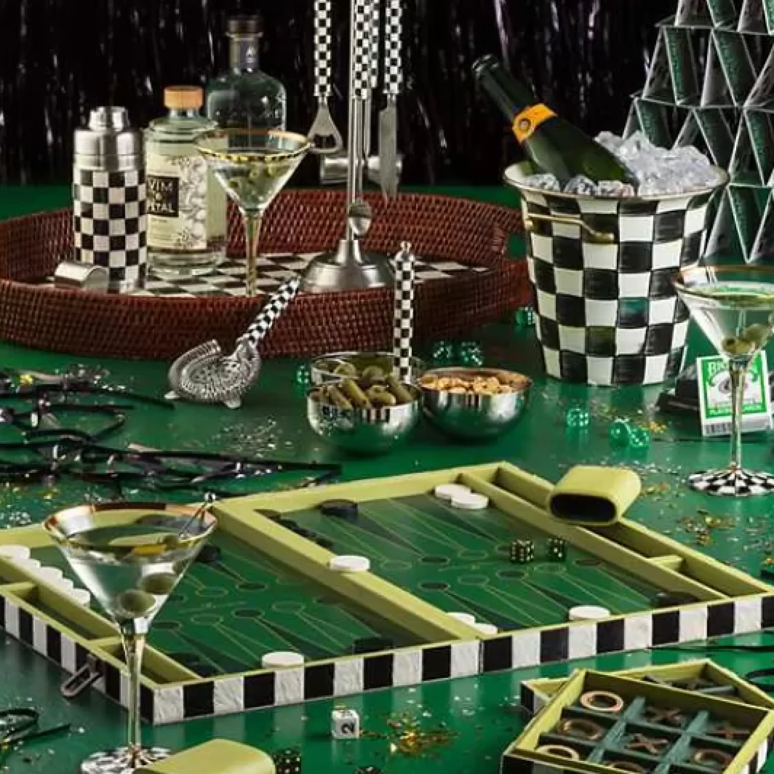 MacKenzie-Childs Courtly Check 3260 Bar Tool Set< Drinkware|Bar Entertaining