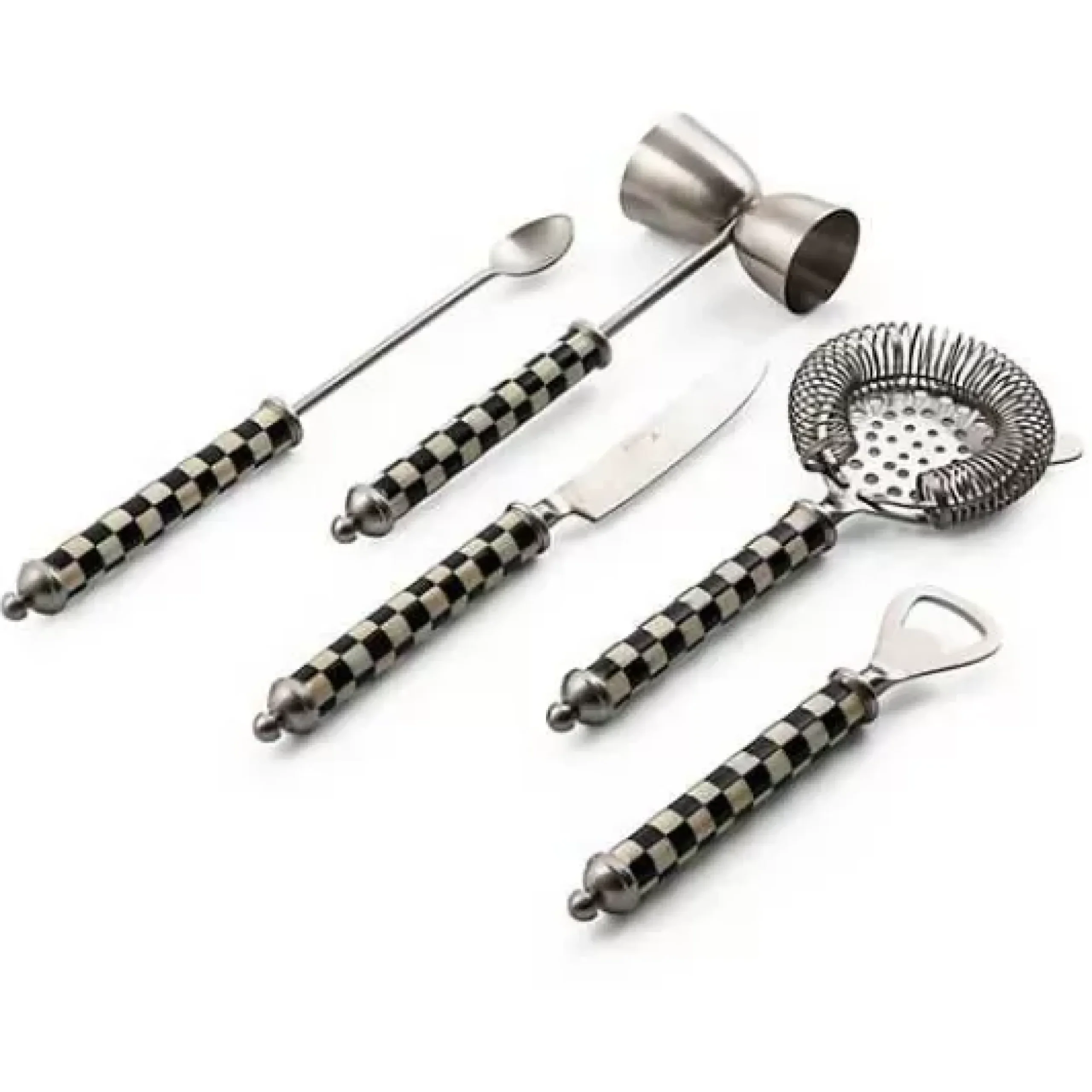 MacKenzie-Childs Courtly Check 3260 Bar Tool Set< Drinkware|Bar Entertaining