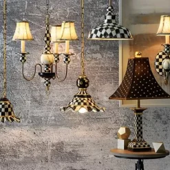 MacKenzie-Childs Courtly Check 12 Barn Pendant Lamp< Lighting