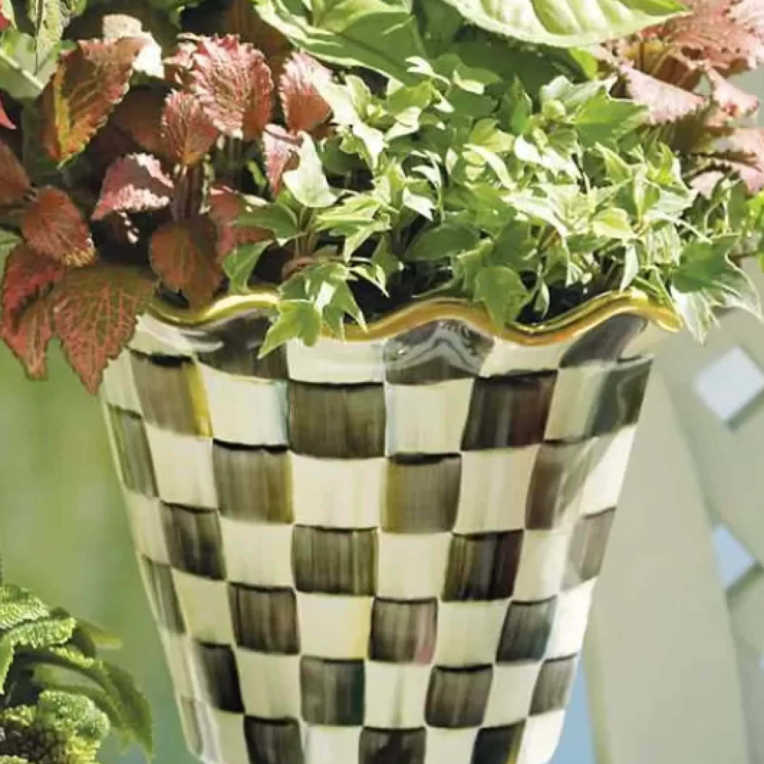MacKenzie-Childs Courtly Check 8 Ceramic Garden Pot< Spring|The Fall Shop