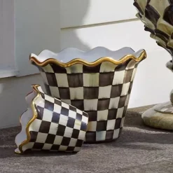 MacKenzie-Childs Courtly Check 8 Ceramic Garden Pot< Spring|The Fall Shop