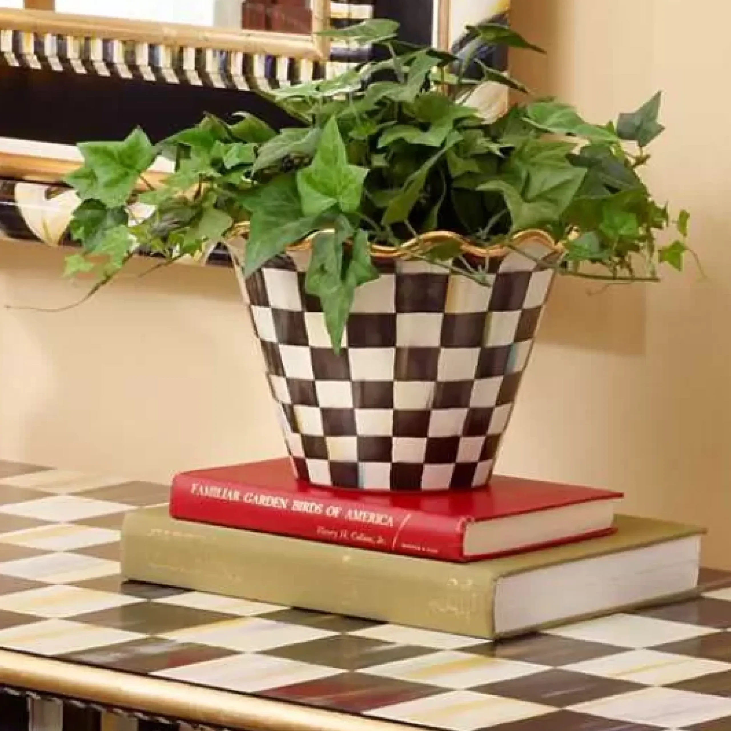 MacKenzie-Childs Courtly Check 8 Ceramic Garden Pot< Spring|The Fall Shop