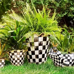 MacKenzie-Childs Courtly Check 8 Ceramic Garden Pot< Spring|The Fall Shop