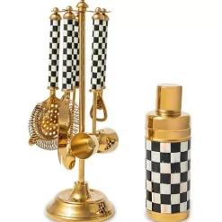 MacKenzie-Childs Courtly Check 3260 Gold Edition Bar Set< Holiday|Drinkware