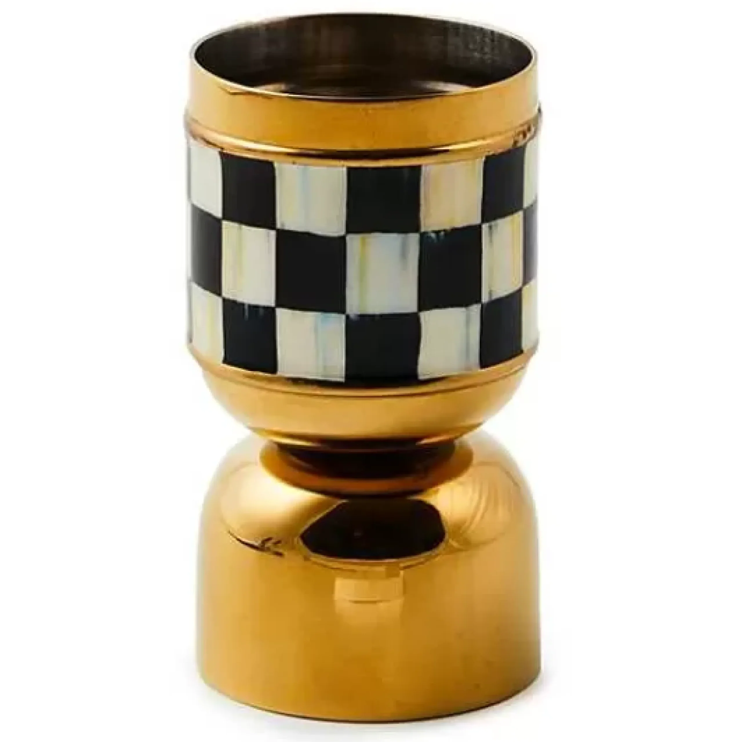 MacKenzie-Childs Courtly Check 3260 Gold Jigger< Fall Entertaining|Bar Entertaining