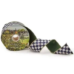 MacKenzie-Childs Courtly Check 2.5 Green Suede Ribbon< Finishing Touches|Room Accents