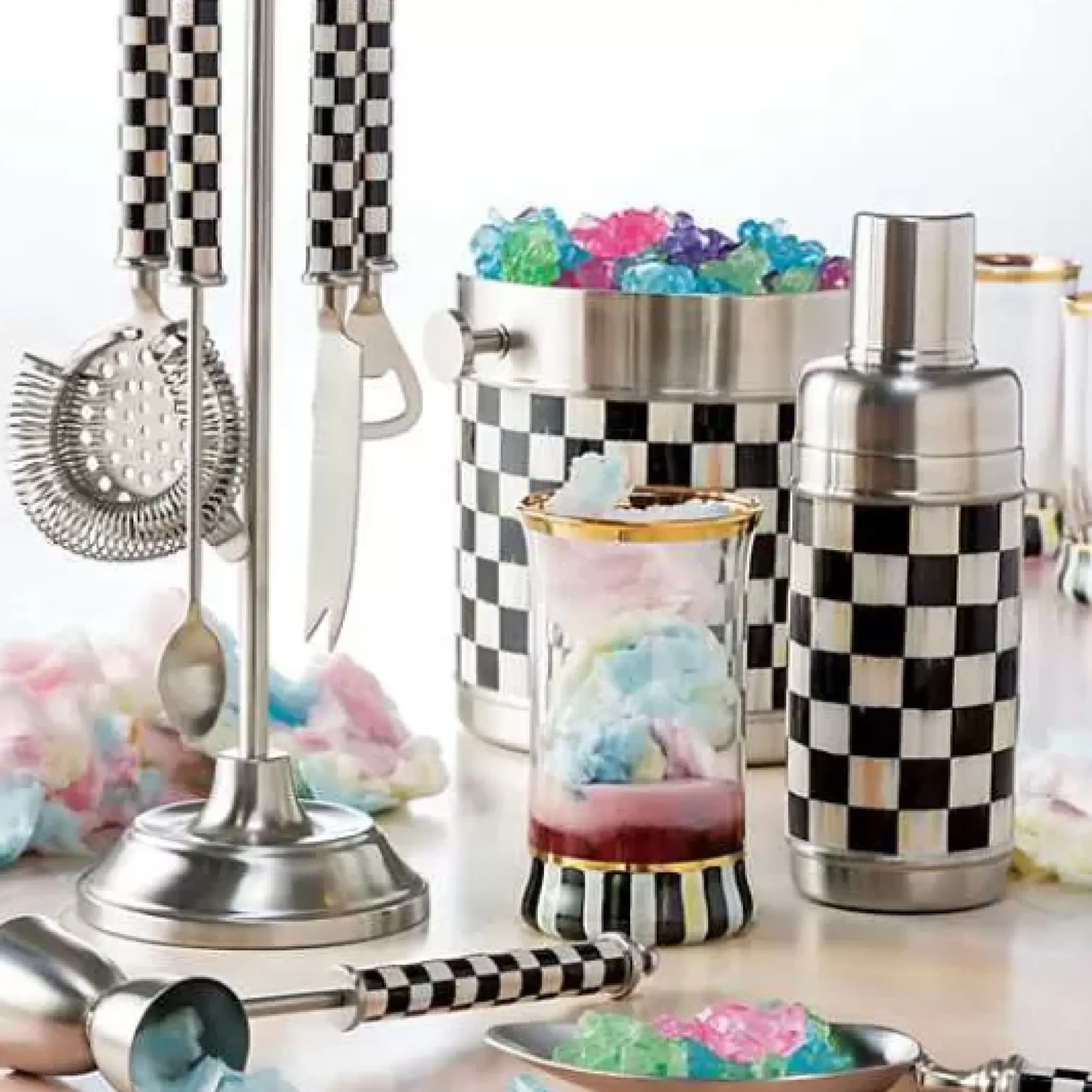 MacKenzie-Childs Courtly Check 3260 Ice Bucket< Drinkware|Bar Entertaining