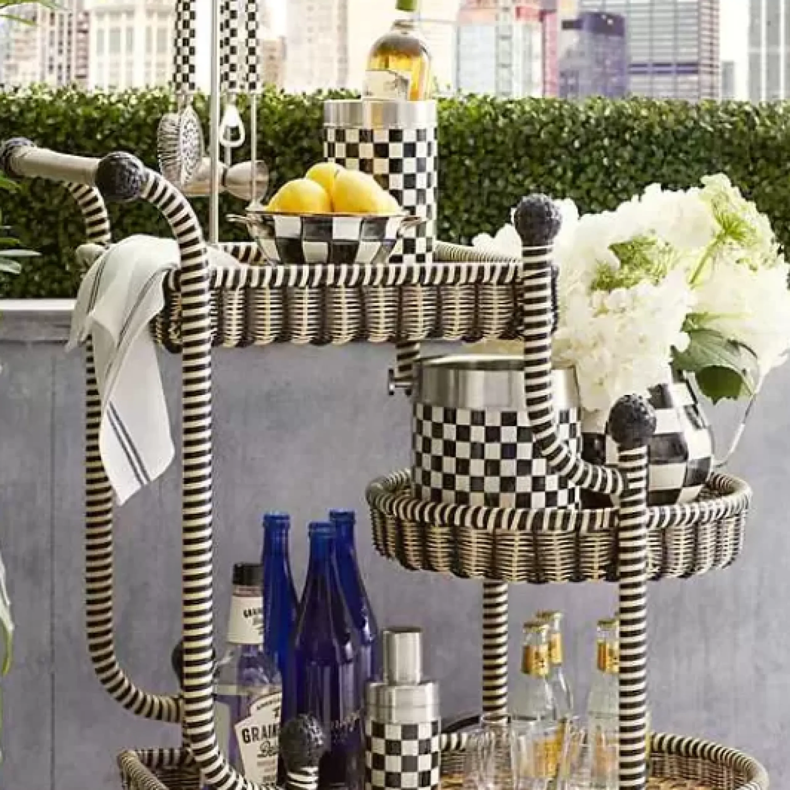MacKenzie-Childs Courtly Check 3260 Ice Bucket< Drinkware|Bar Entertaining
