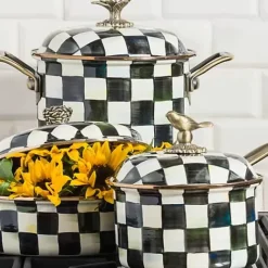 MacKenzie-Childs Courtly Check 2.5 Quart Saucepan< Fall Entertaining|Cookware & Bakeware