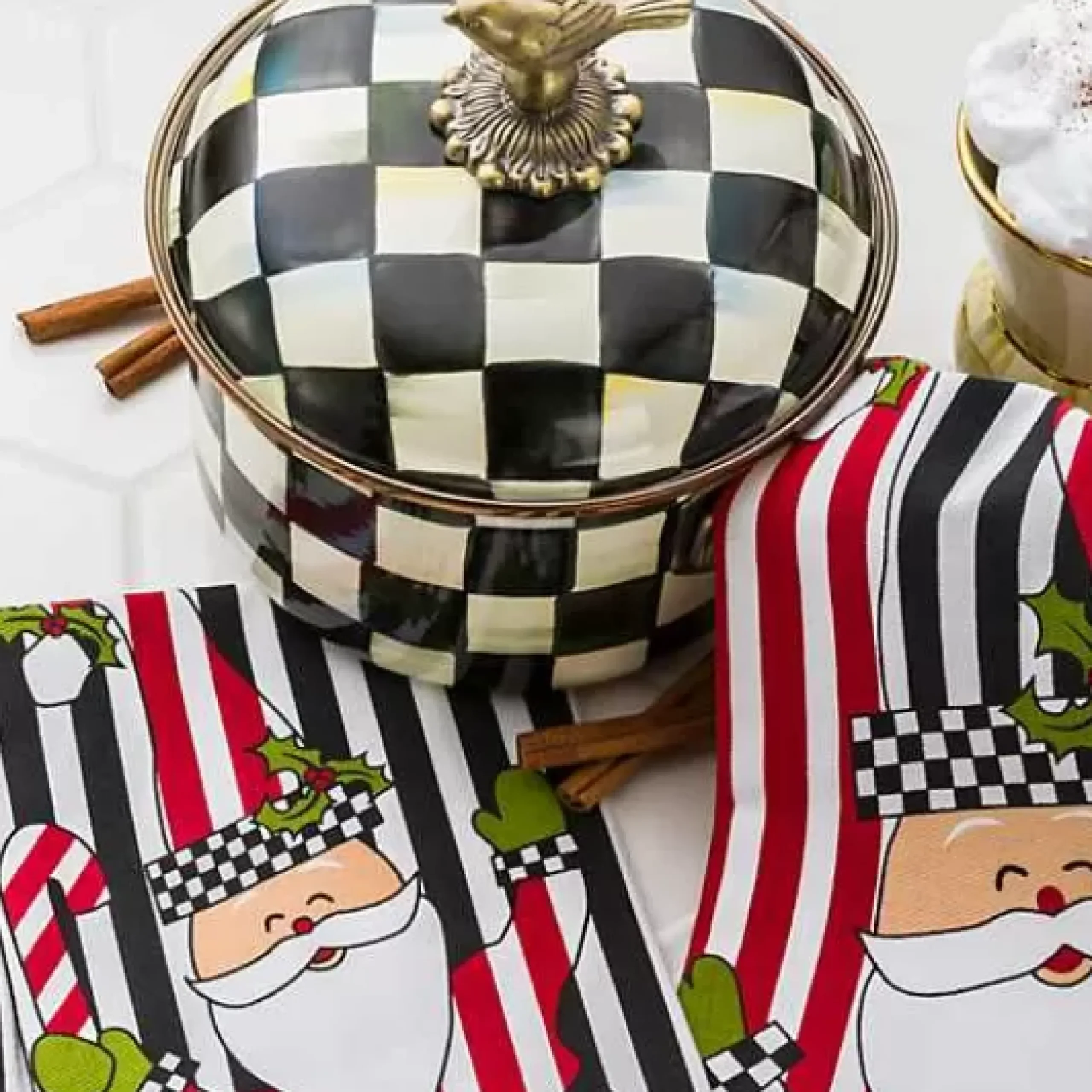 MacKenzie-Childs Courtly Check 2.5 Quart Saucepan< Fall Entertaining|Cookware & Bakeware