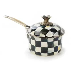 MacKenzie-Childs Courtly Check 1 Quart Saucepan< Cookware & Bakeware