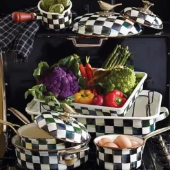 MacKenzie-Childs Courtly Check 1 Quart Saucepan< Cookware & Bakeware