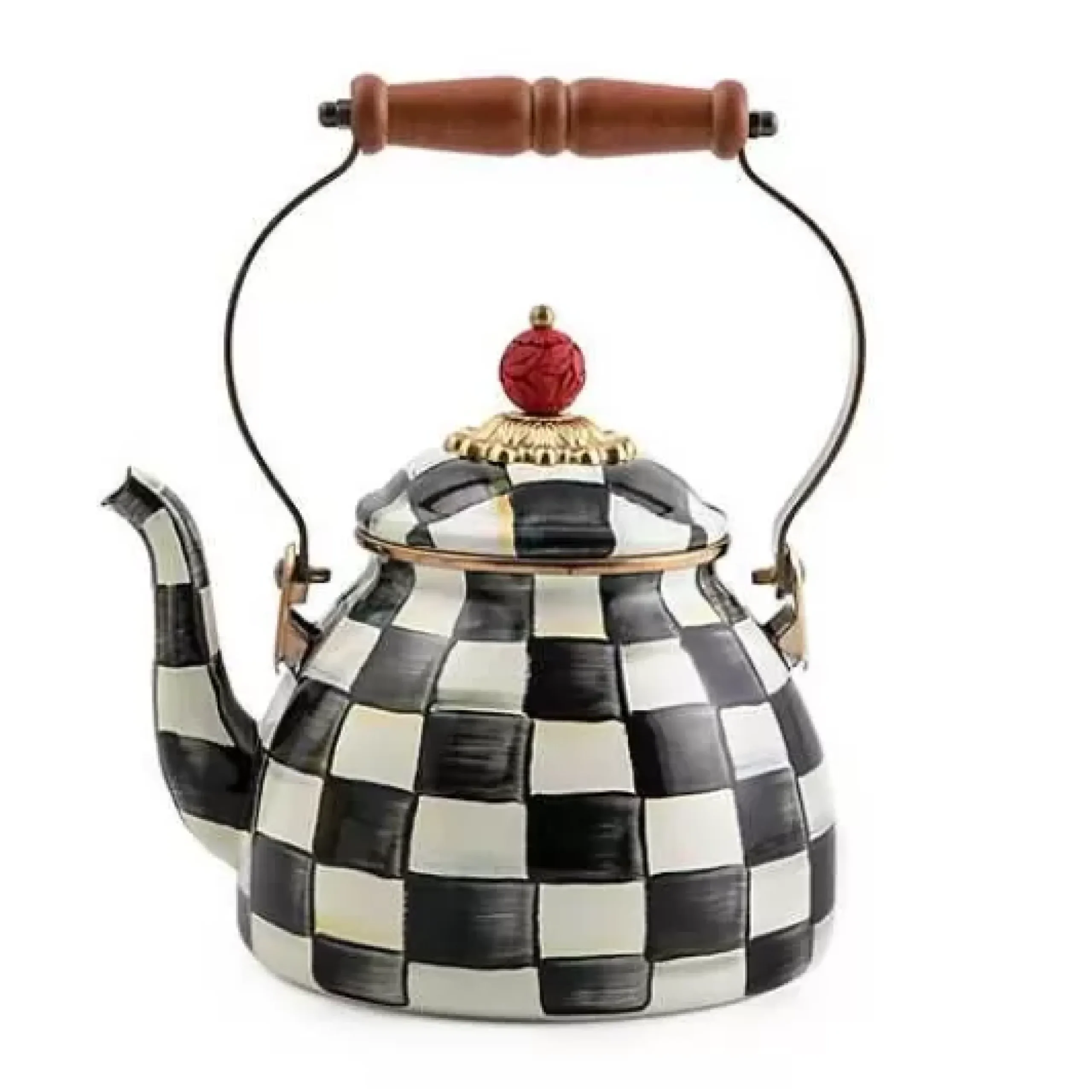 MacKenzie-Childs Courtly Check 2 Quart Tea Kettle< The Coffee Shop|Fall Entertaining
