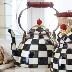 MacKenzie-Childs Courtly Check 3 Quart Tea Kettle< Tea Kettles
