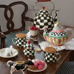 MacKenzie-Childs Courtly Check 3 Quart Tea Kettle< Tea Kettles